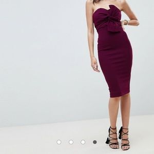 ASOS Girl In Mind knot front strapless midi dress